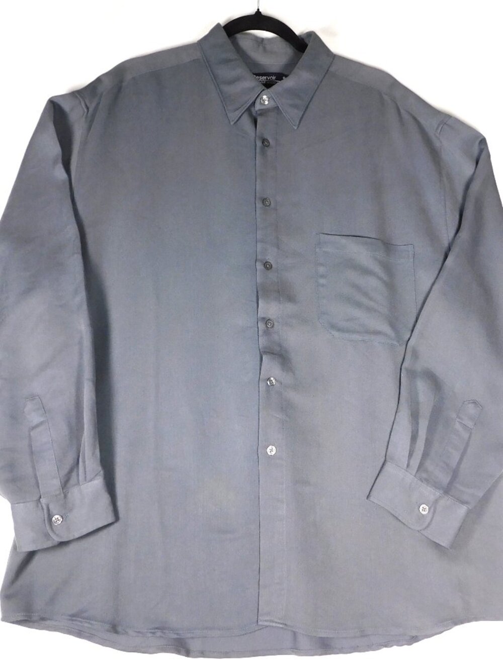 Reservoir Worldwide Men’s XL Peached Dark Gray Dress Shirt Button Up Long Sleeve